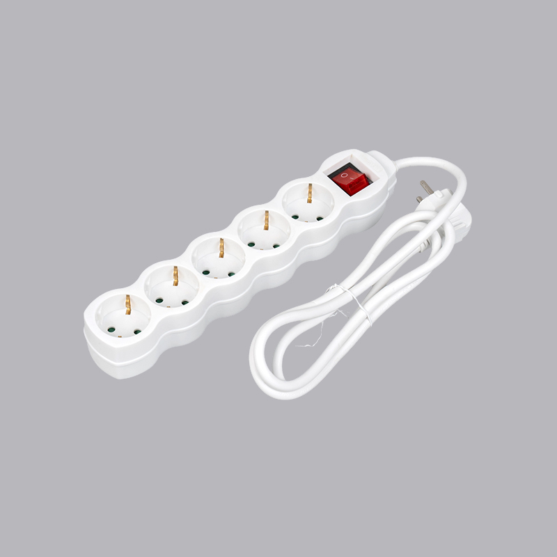 LOG-05K Multiprise 5 voies en forme de gourde de type allemand avec interrupteur multiprise