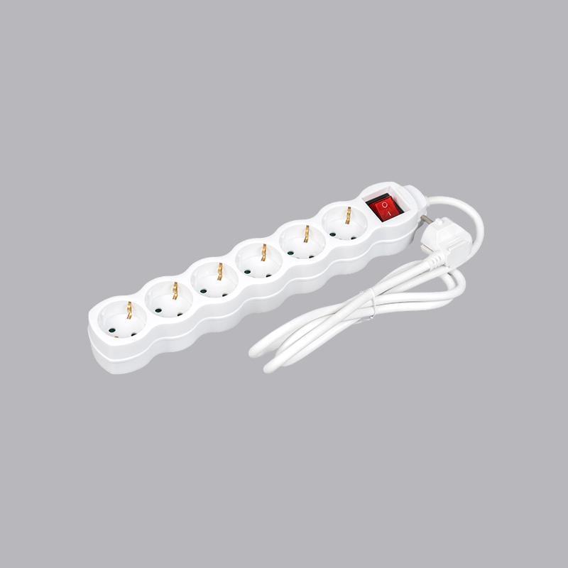 LOG-06K Multiprise 6 prises en forme de gourde de type allemand avec interrupteur multiprise
