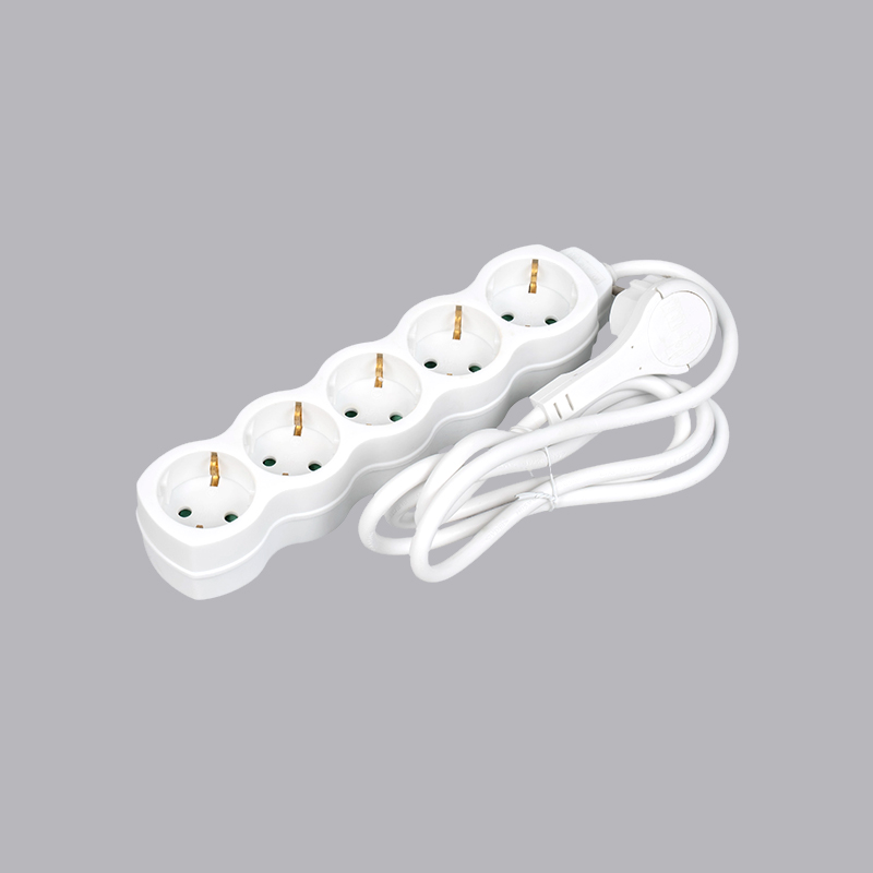 Multiprise 5 voies en forme de gourde de type allemand LOG-05L avec anneau de traction multiprise