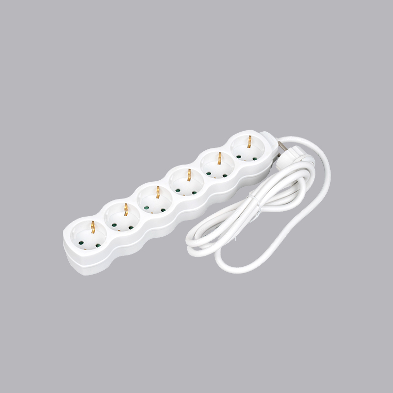 Multiprise 6 voies en forme de gourde de type allemand LOG-06L avec anneau de traction multiprise