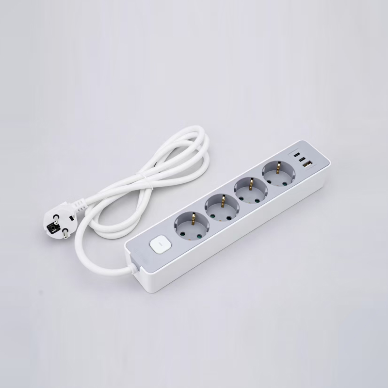Multiprise 5 prises de type allemand LOB-05K-AC avec interrupteur, chargeur rapide PD, 1 port USB-A et 2 ports type-c multiprise