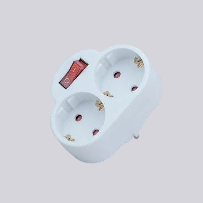 G01-02K type allemand deux fiches rondes avec adaptateur de commutateur